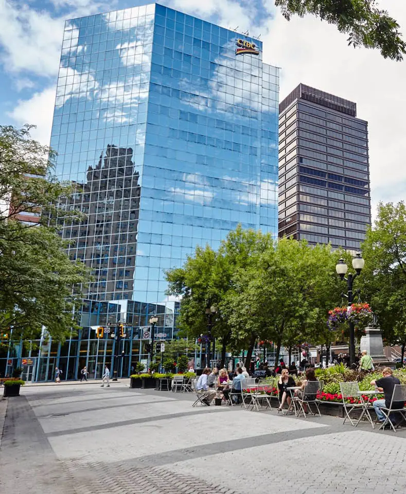 Office towers in downtown Hamilton